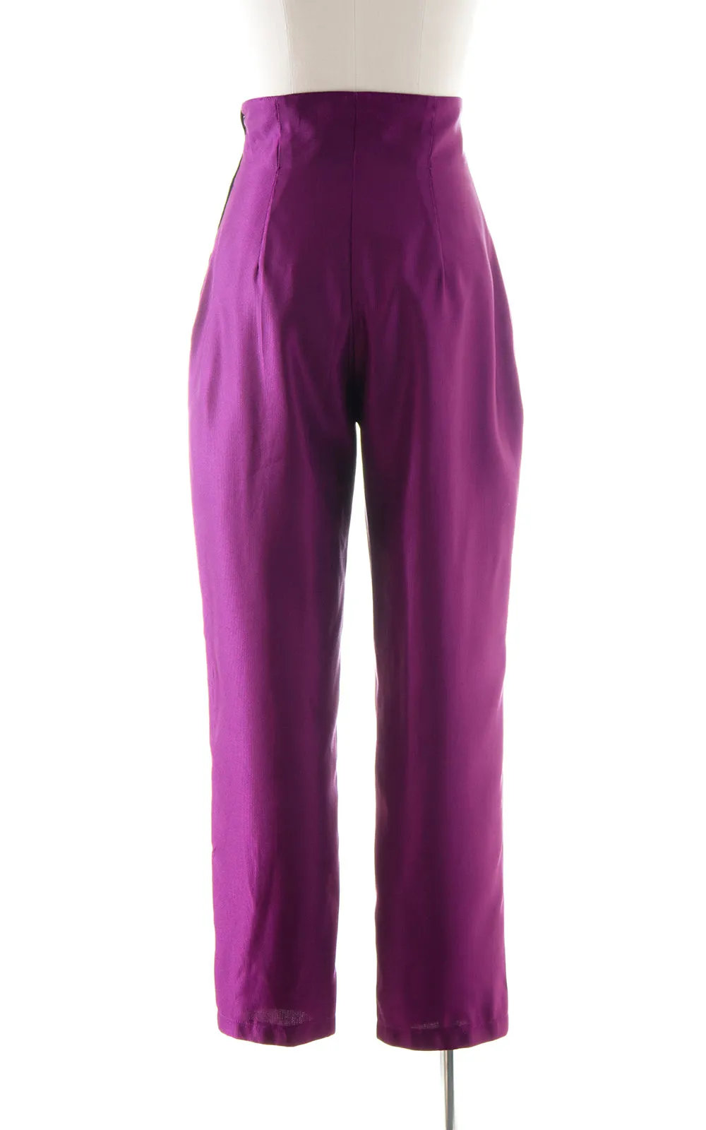 1970s Extra High Waisted Magenta Dress Pants | medium