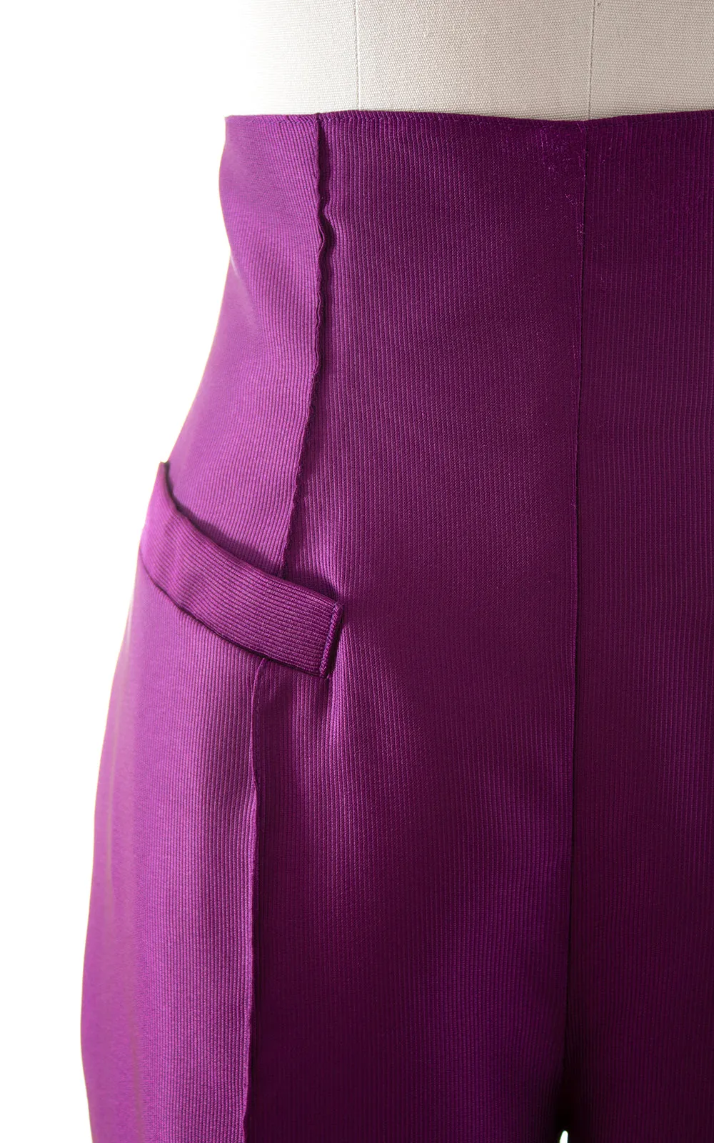 1970s Extra High Waisted Magenta Dress Pants | medium