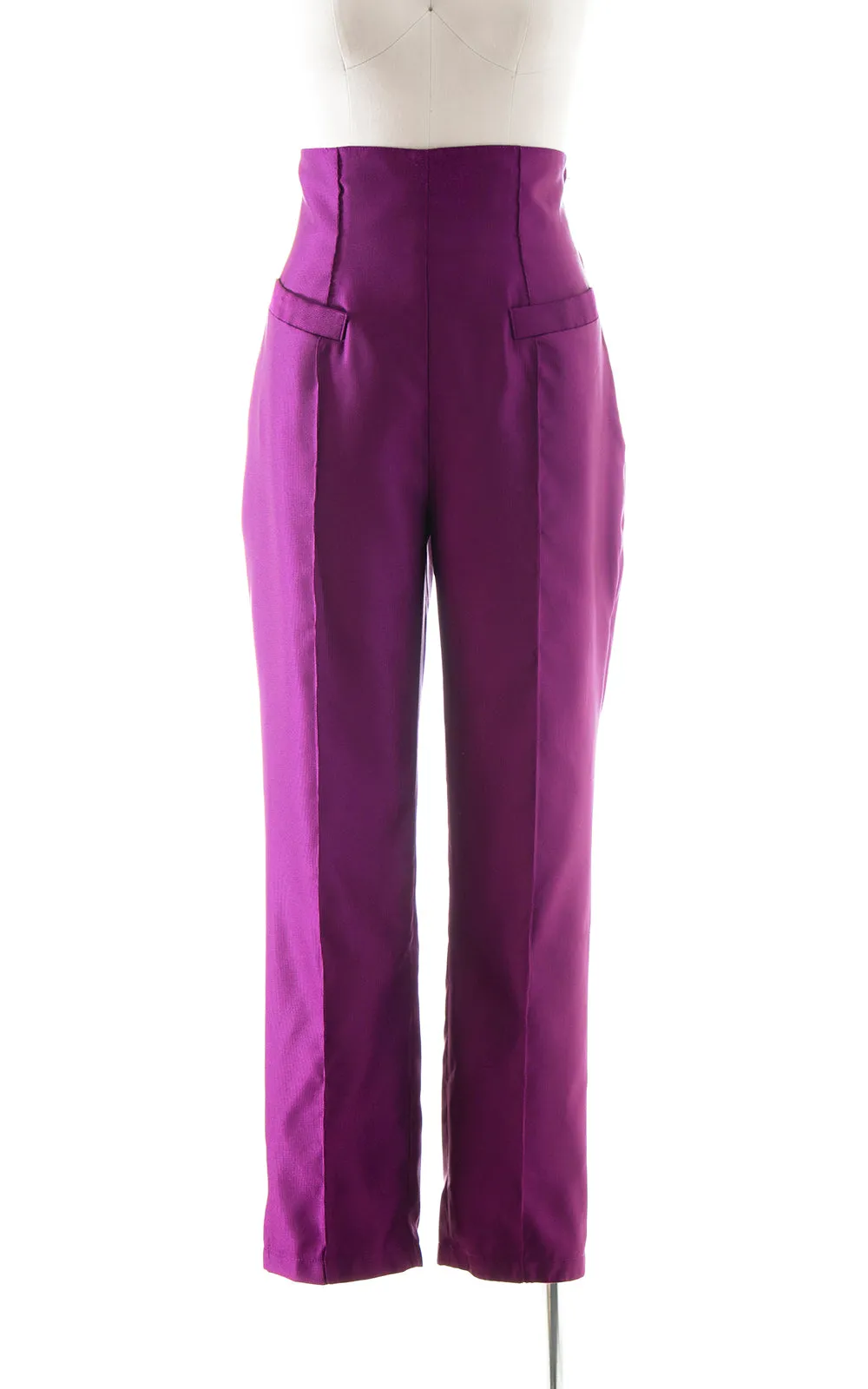 1970s Extra High Waisted Magenta Dress Pants | medium