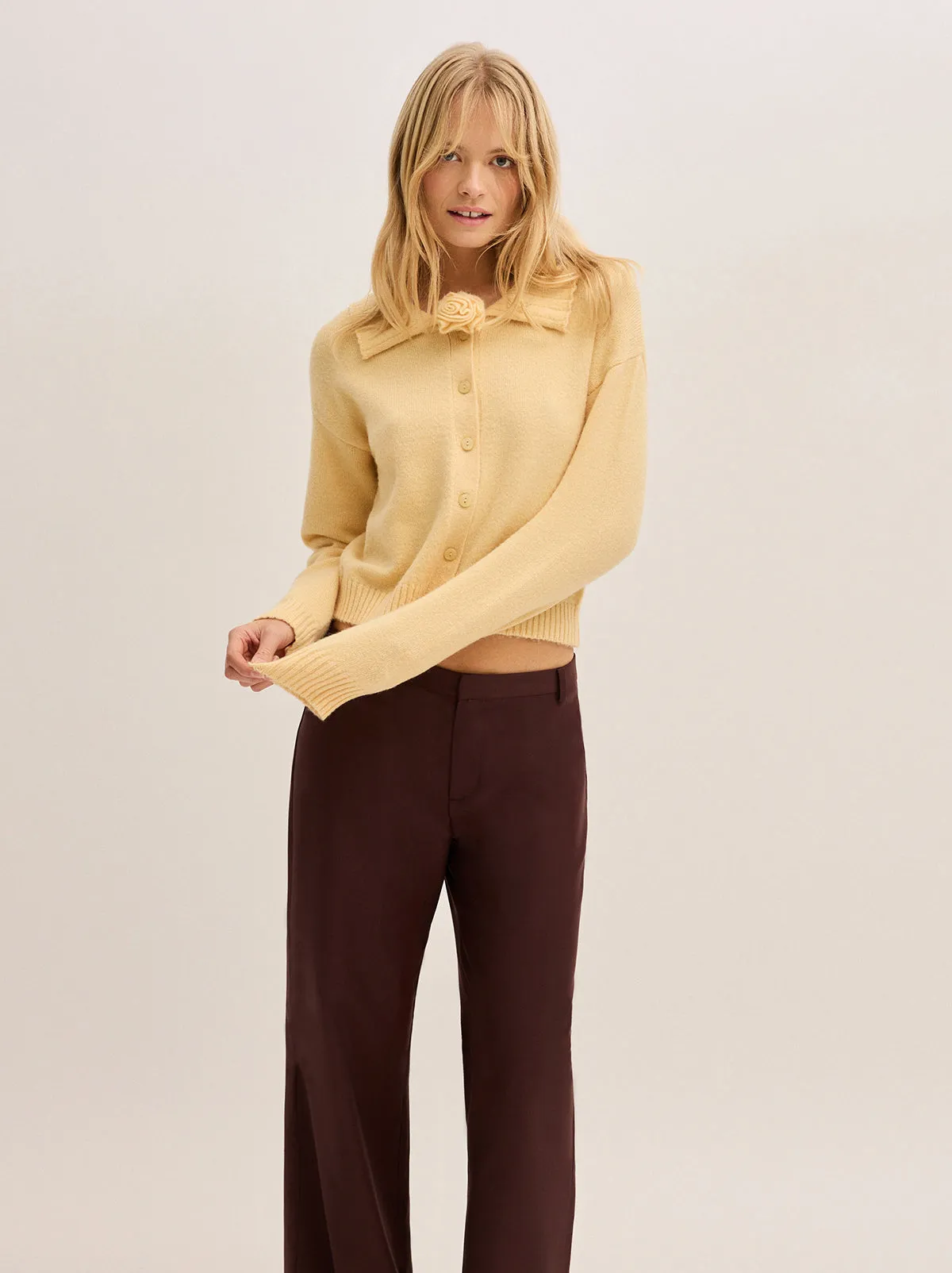 Abigail Butter Yellow Knit Cardigan