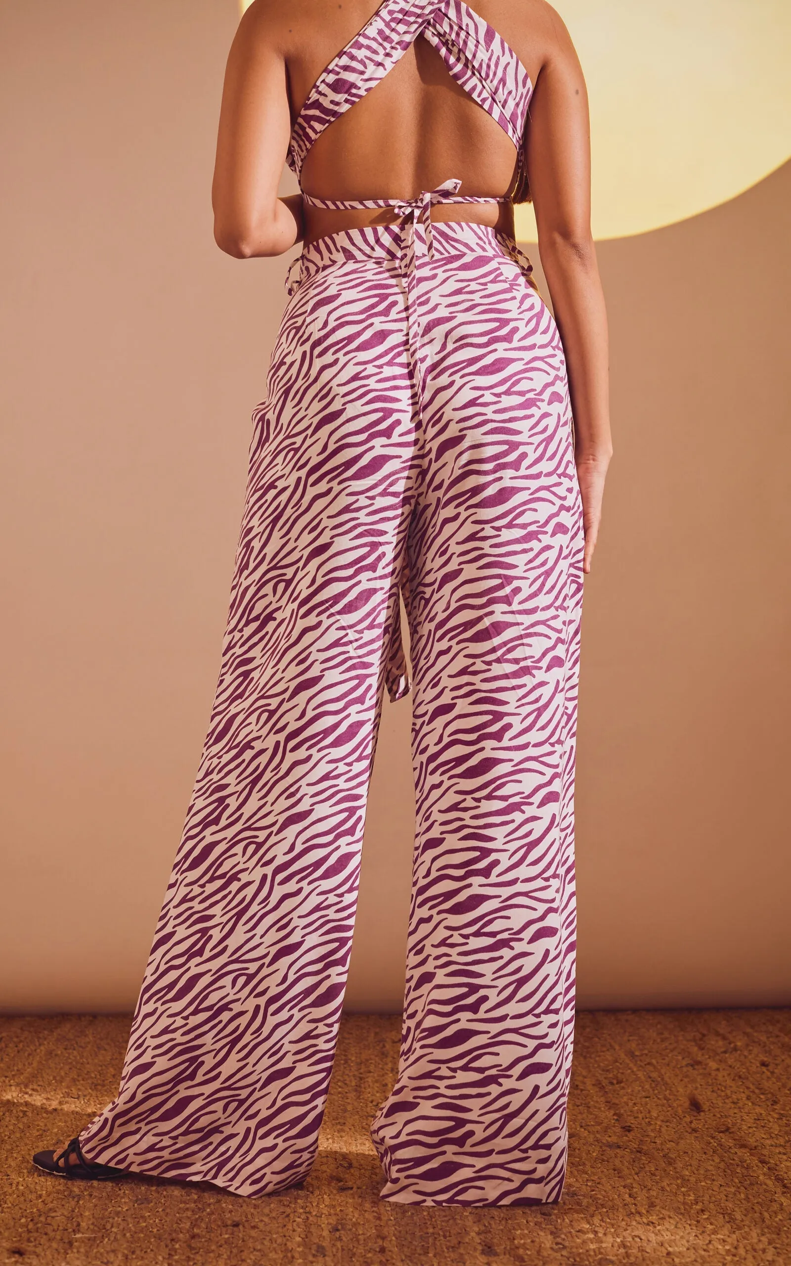 Abstract Print Trouser Lavender