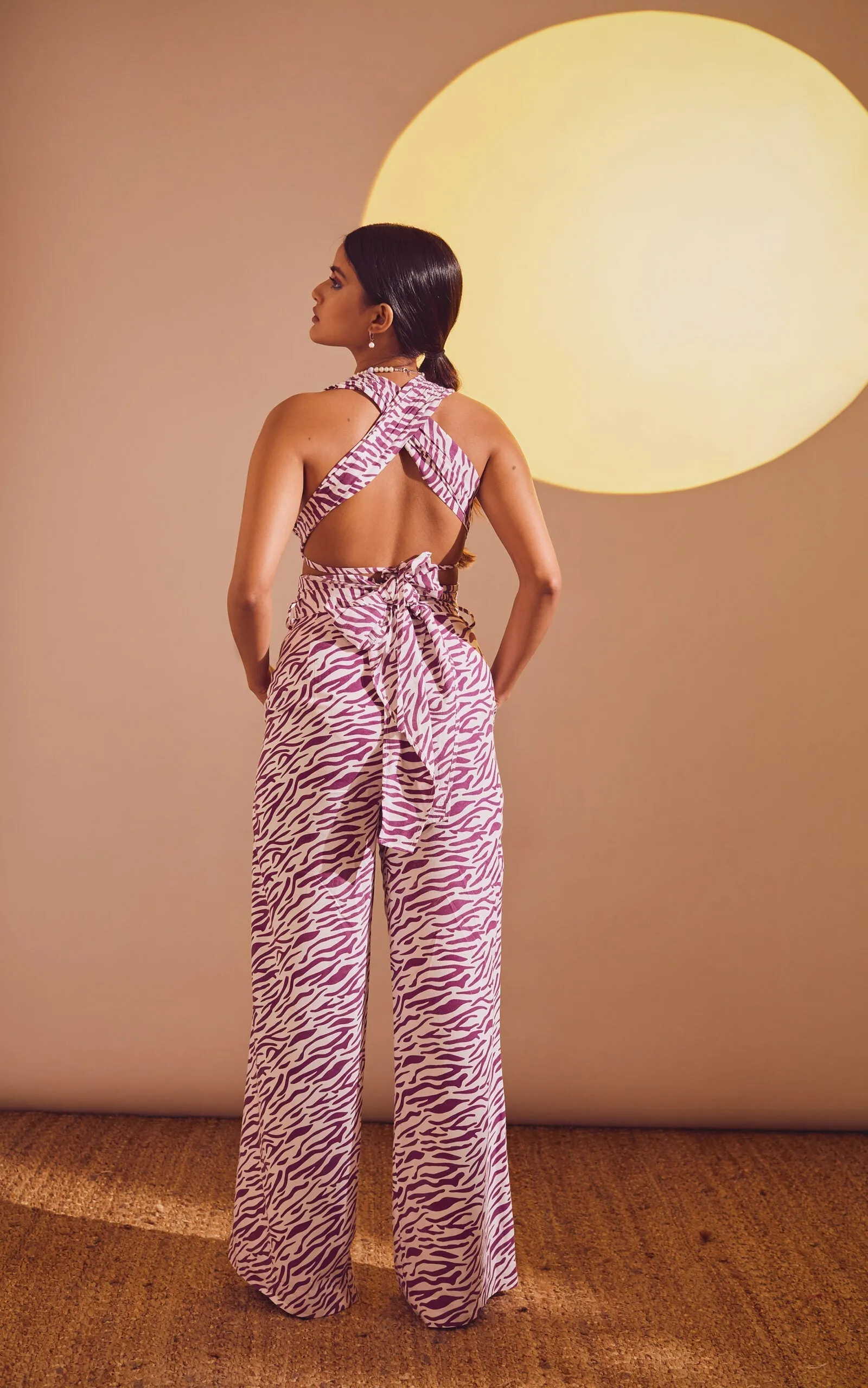 Abstract Print Trouser Lavender