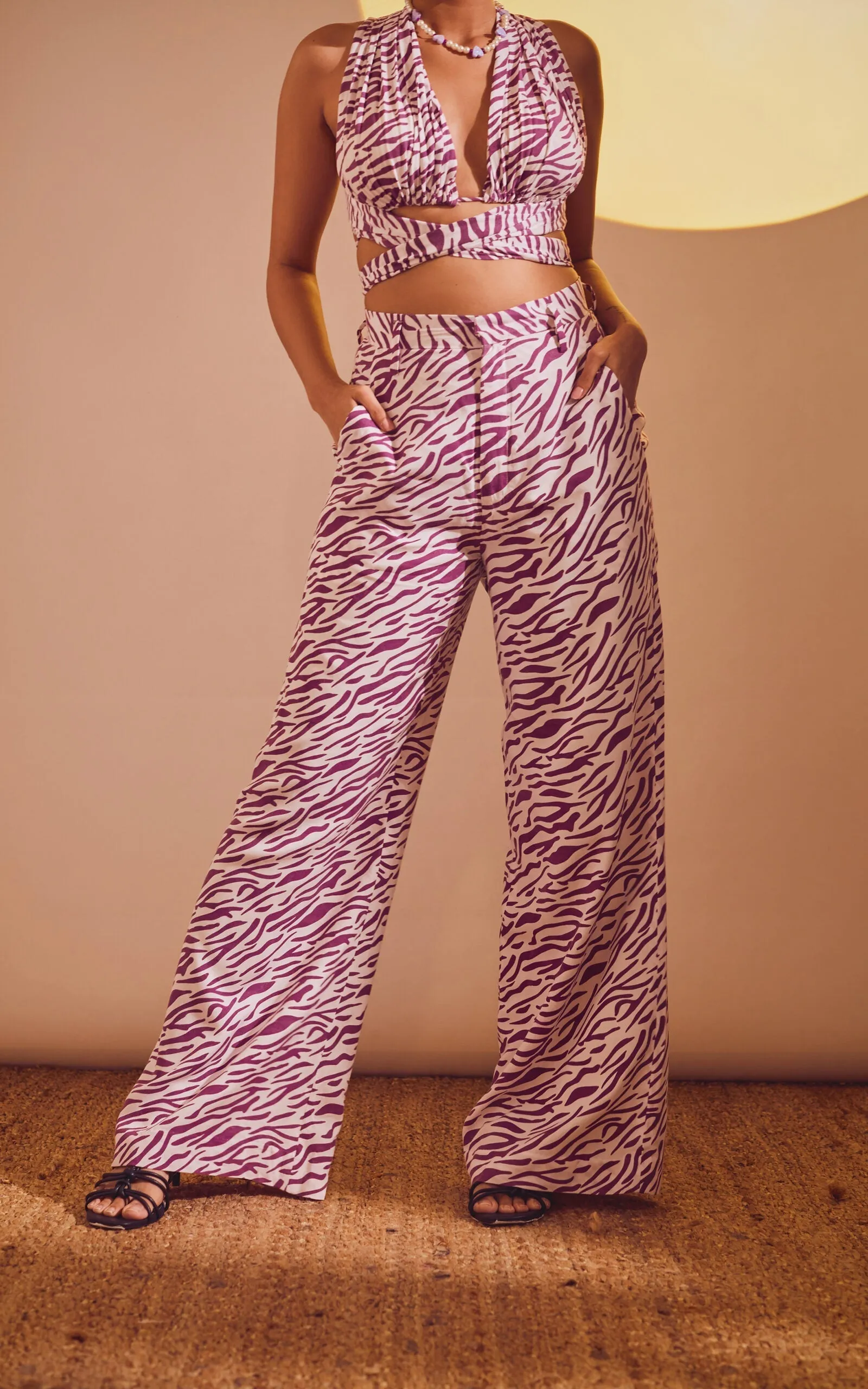 Abstract Print Trouser Lavender