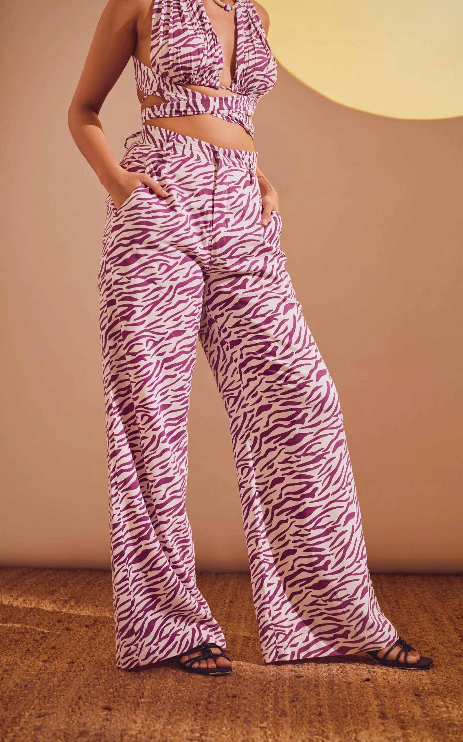 Abstract Print Trouser Lavender