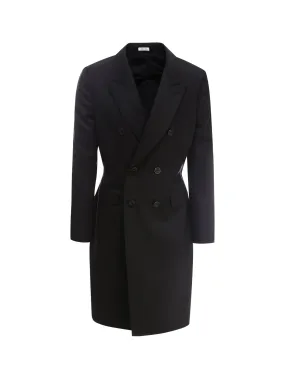 Alexander McQueen Logo Print Double Breasted Coat