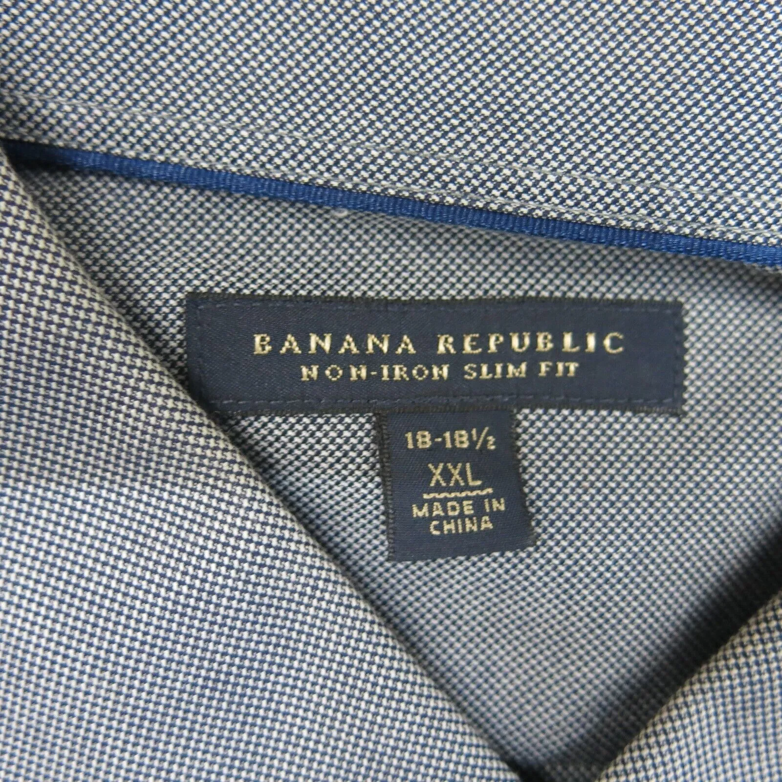 Banana Republic Mens Button Up Shirts Long Sleeves Slim Fit Slate Gray Size 2XL