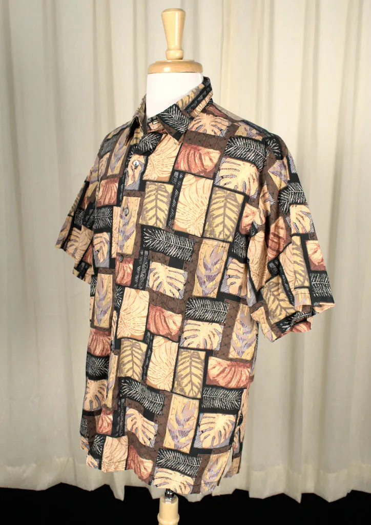 Brown Palm Leaves Tiki Shirt