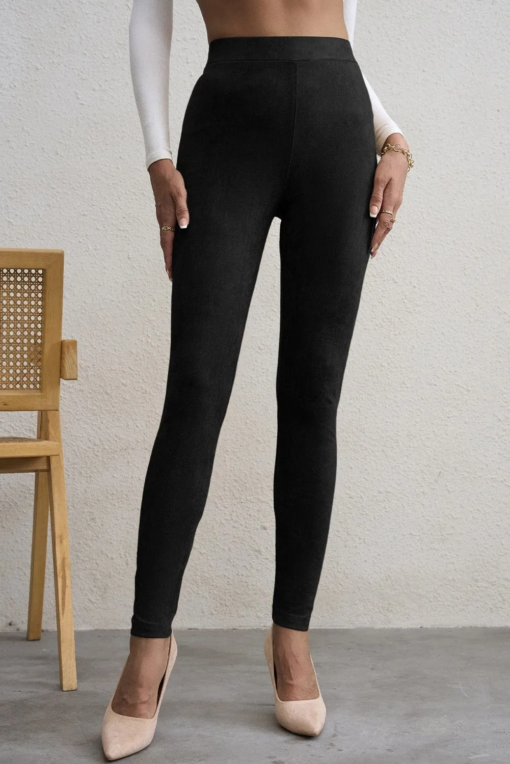 Faux Suede Skinny Leggings
