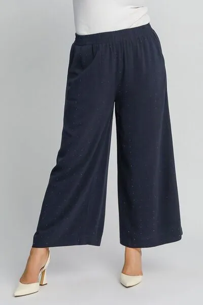 High Waisted Embellished Linen Pants