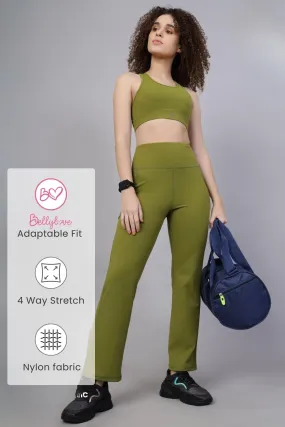 High Waisted Gentle Compression Olive Postpartum Pants