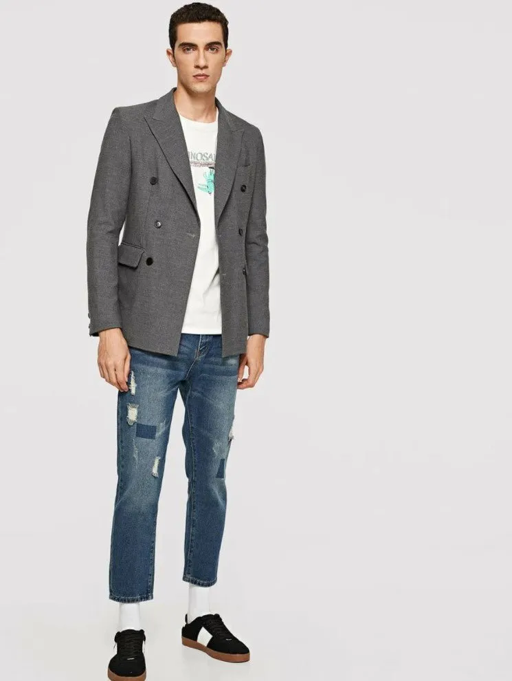 Men Double Breasted Blazer