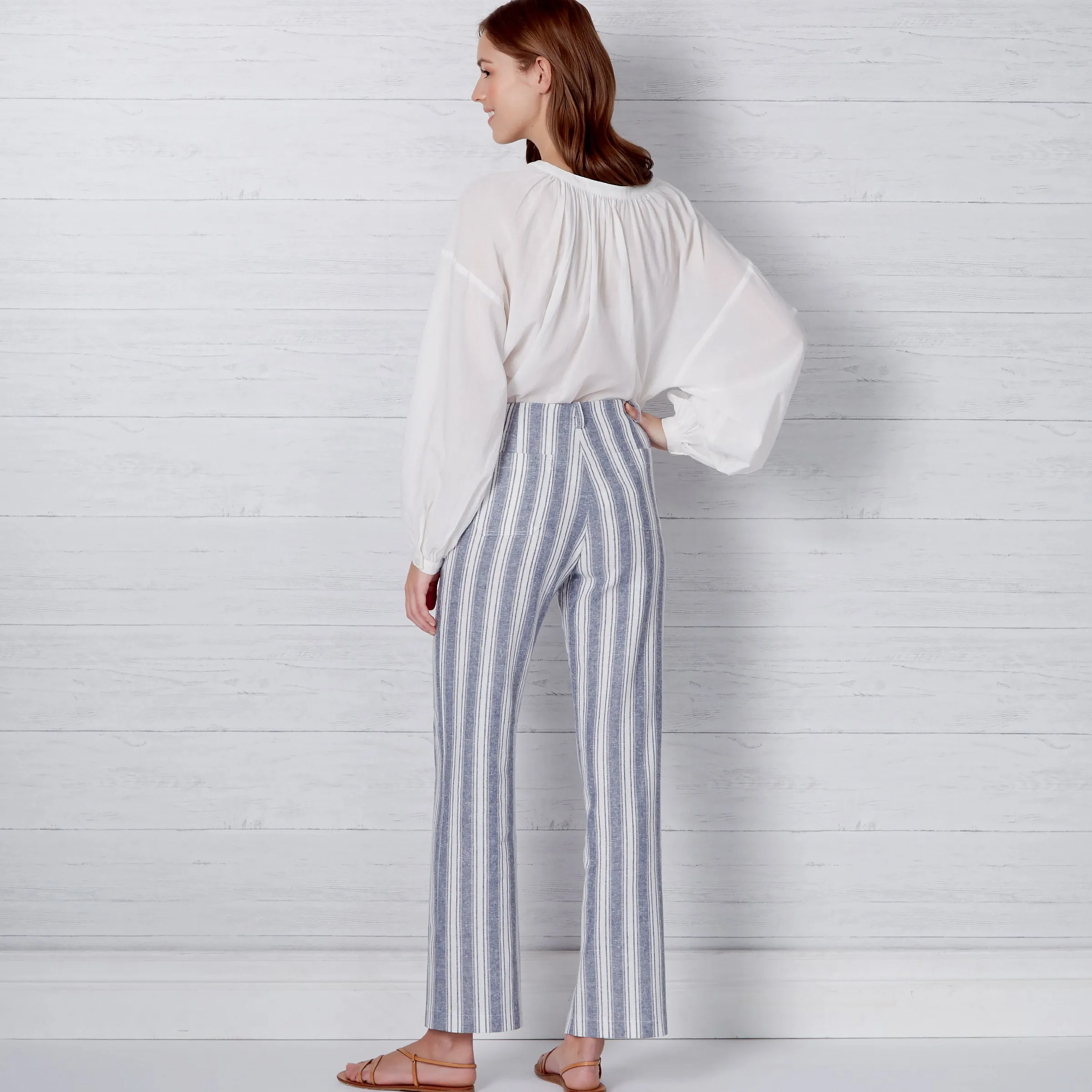 New Look Sewing Pattern N6660 - Misses' High Waisted Flared Pants In Two Lengths