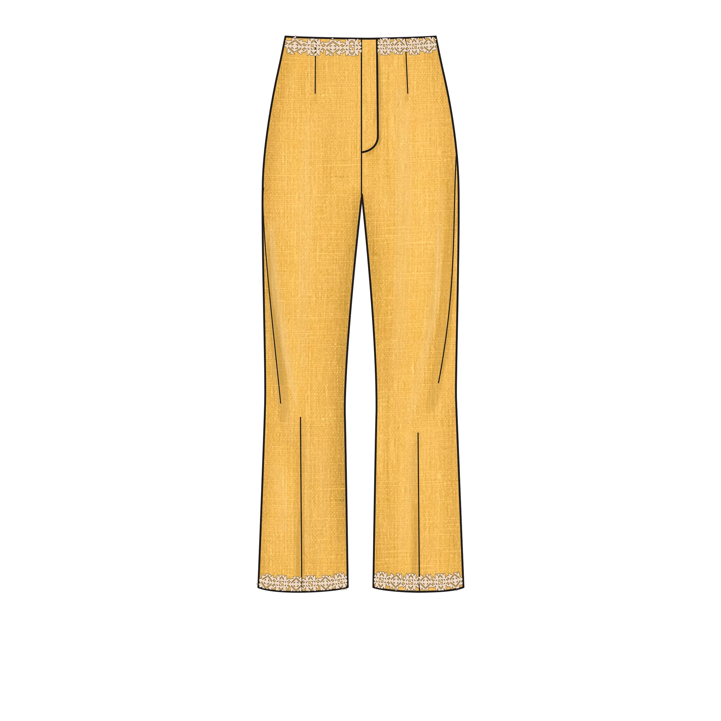 New Look Sewing Pattern N6660 - Misses' High Waisted Flared Pants In Two Lengths