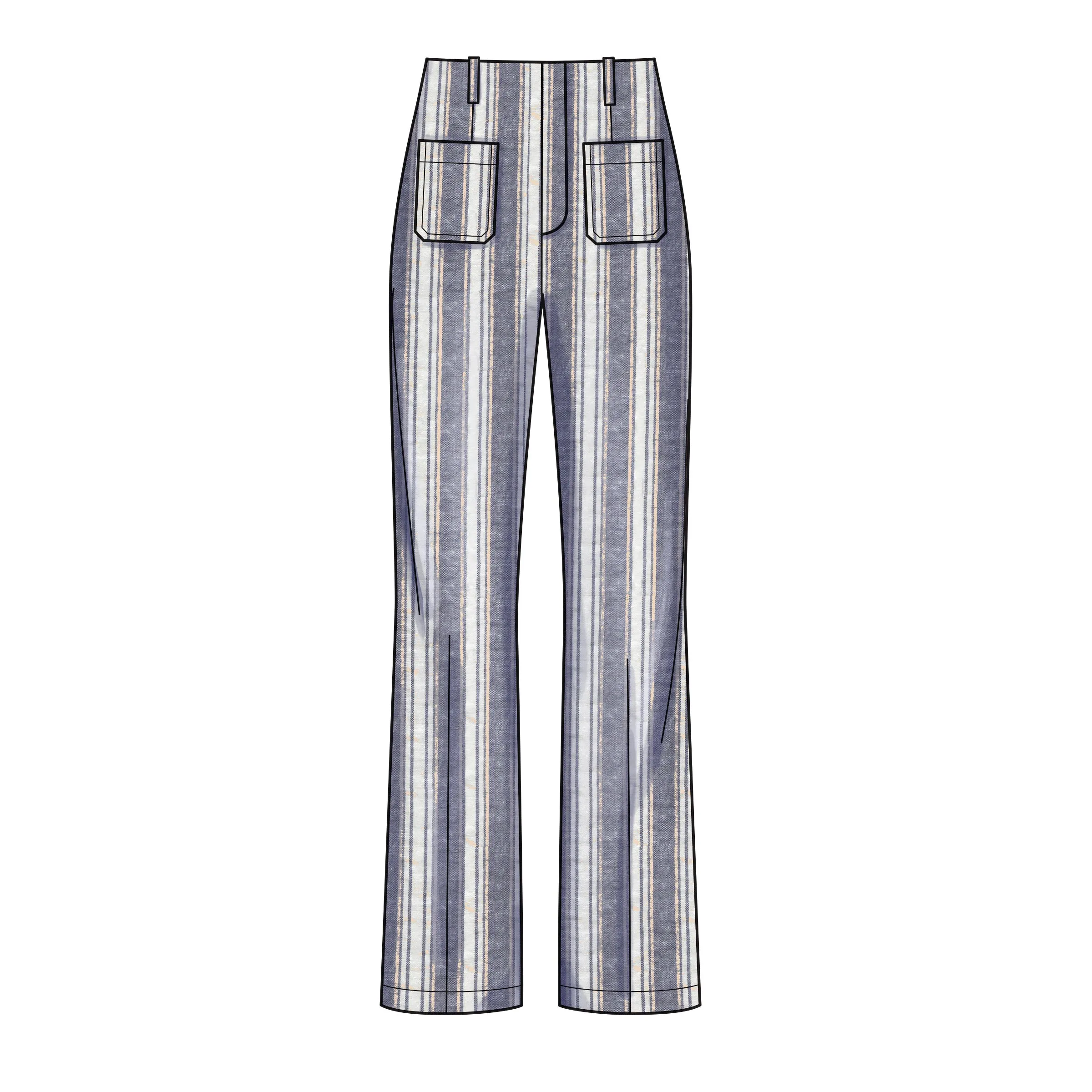 New Look Sewing Pattern N6660 - Misses' High Waisted Flared Pants In Two Lengths