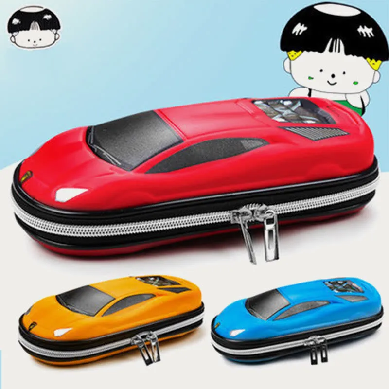 Pencial Case For Boys Cute Cartoon Car Shape School Case