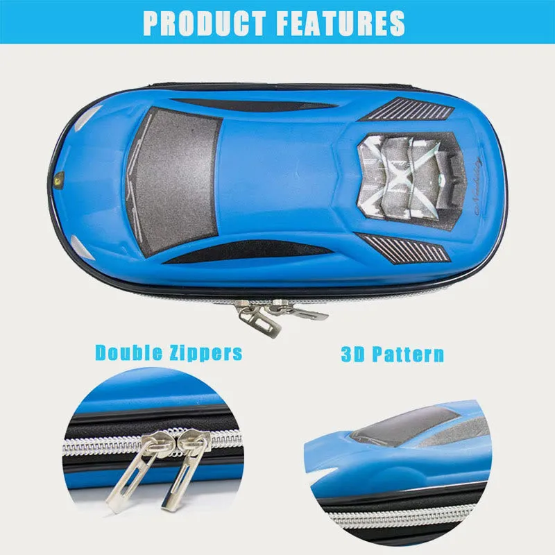 Pencial Case For Boys Cute Cartoon Car Shape School Case