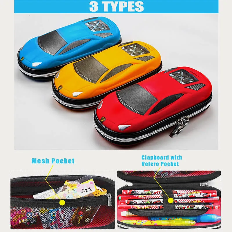 Pencial Case For Boys Cute Cartoon Car Shape School Case