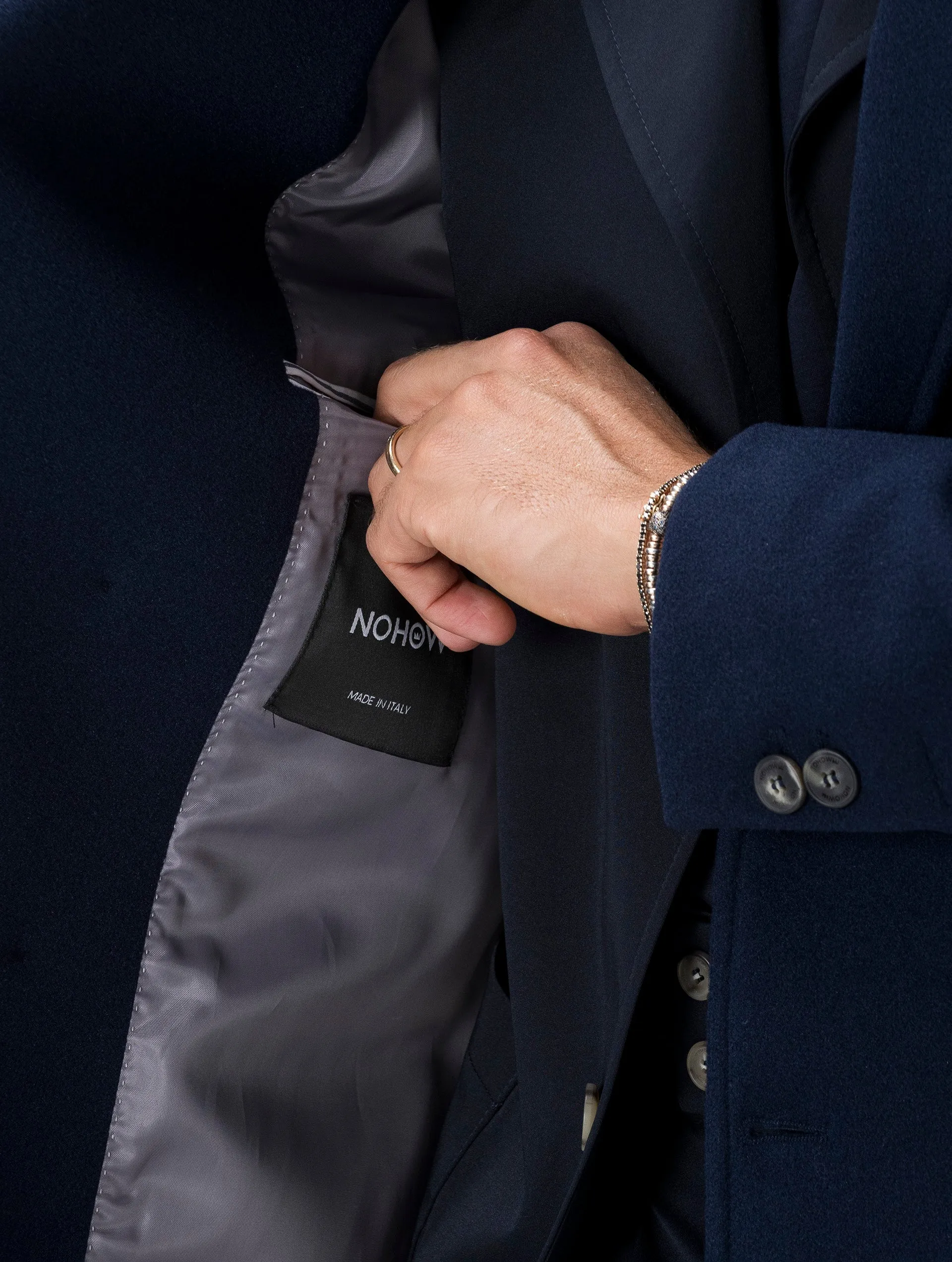 REMY DOUBLE BREASTED COAT IN BLUE NAVY