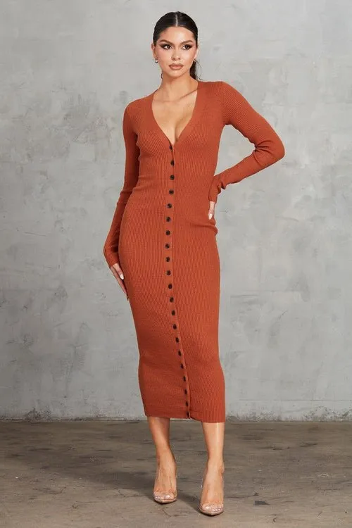 Sleek & Chic Ribbed Midi Dress