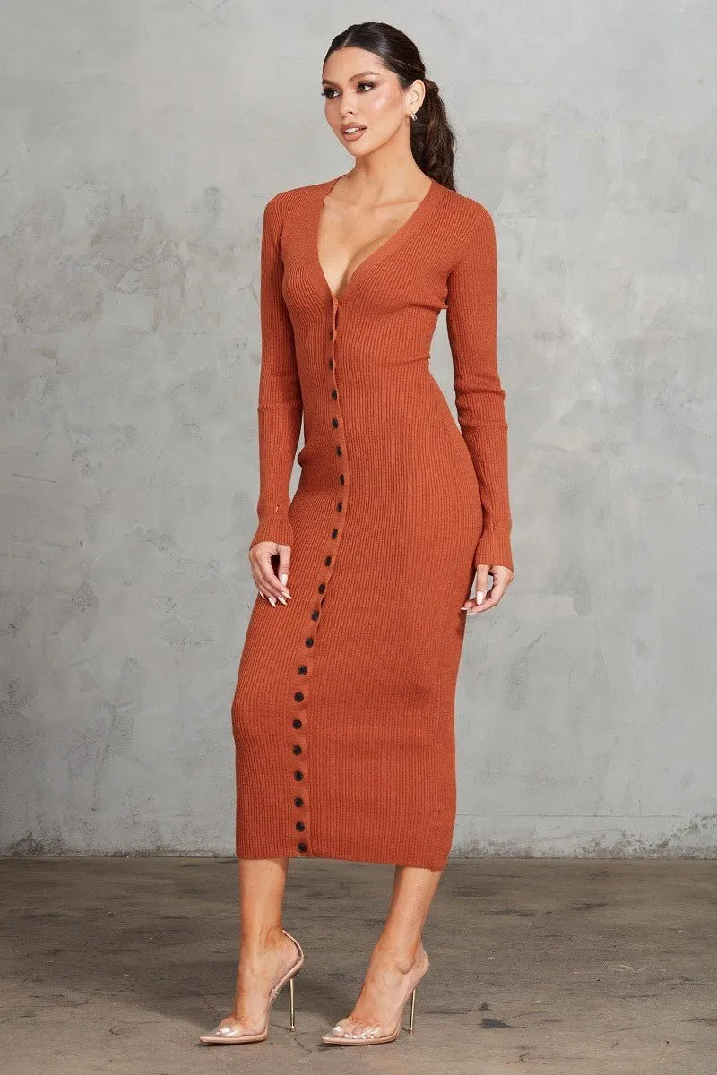 Sleek & Chic Ribbed Midi Dress