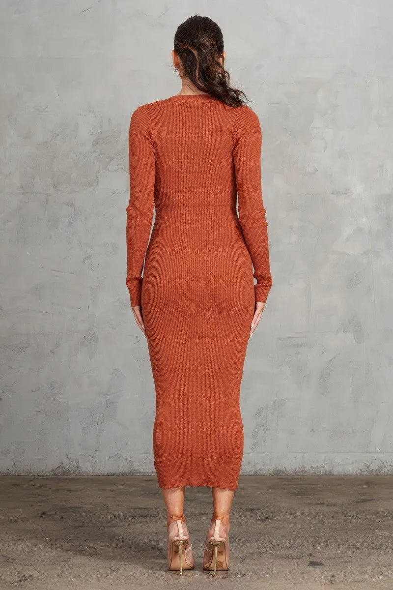Sleek & Chic Ribbed Midi Dress