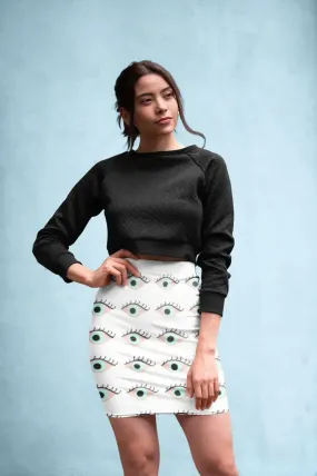 SWEET EVIL EYES Pencil Skirt