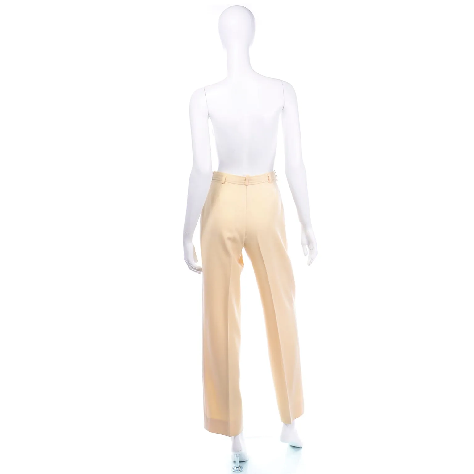Vintage Yves Saint Laurent Cream Wool High Waisted Pants