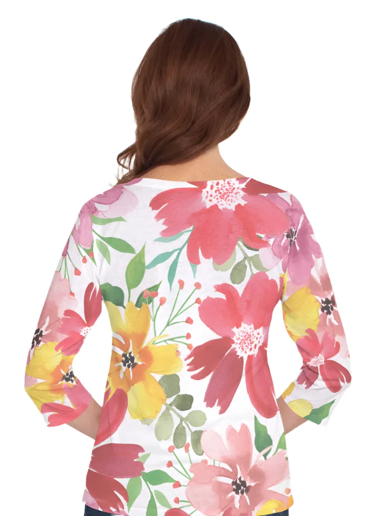 Whimsy Rose 3/4 Sleeve V-Neck Top