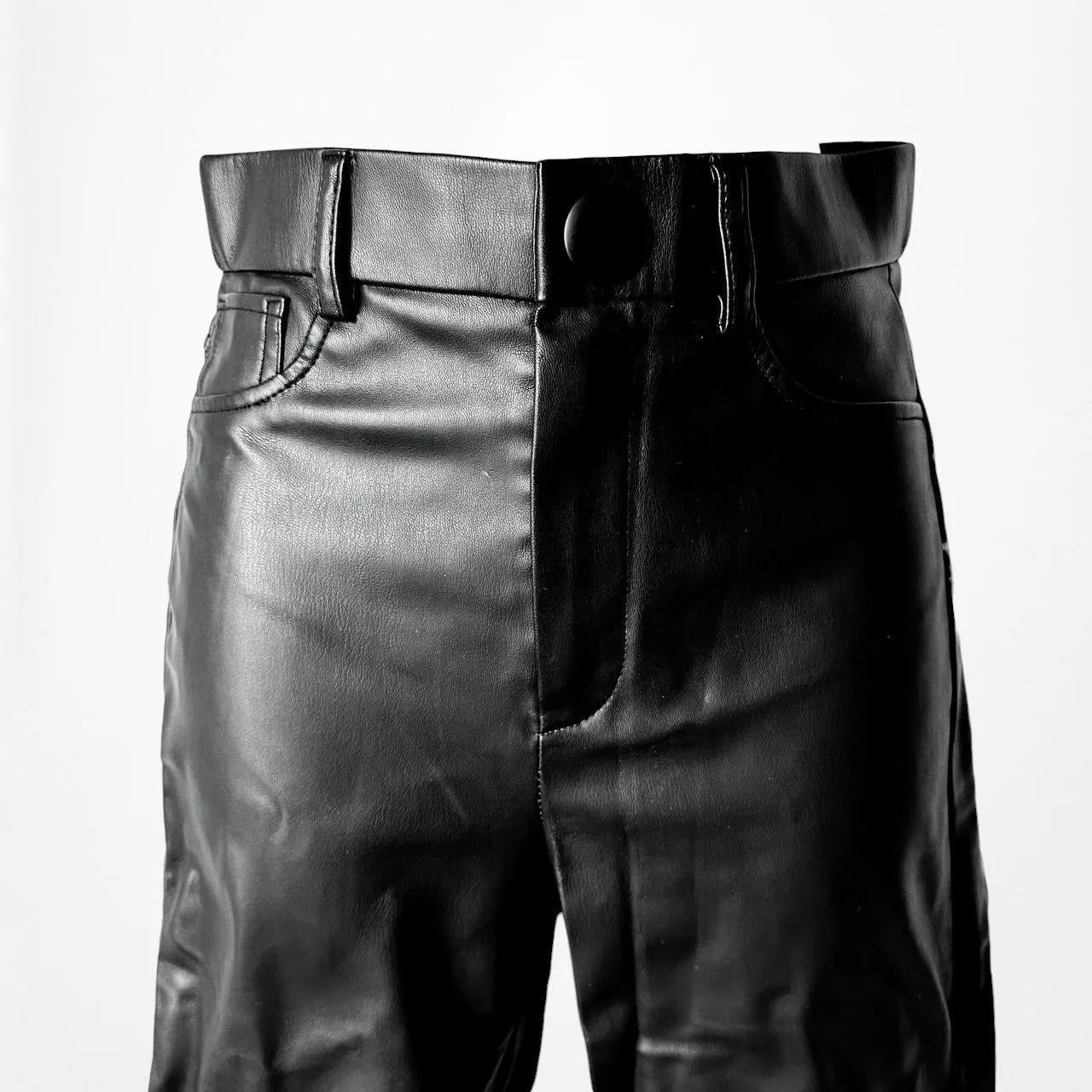 Zara Black Faux Leather High Waisted Skinny Fit Ankle Zip Pants Size XS